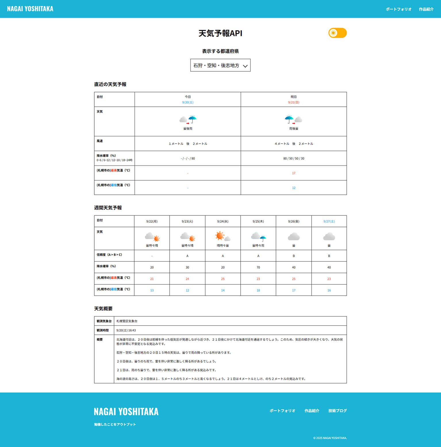 天気予報アプリ